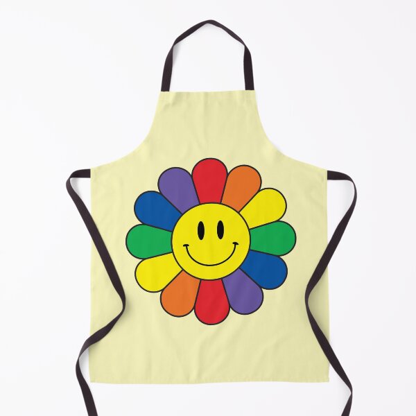Item preview, Rainbow Retro Smiley Face Flower designed and sold by HumanNation.