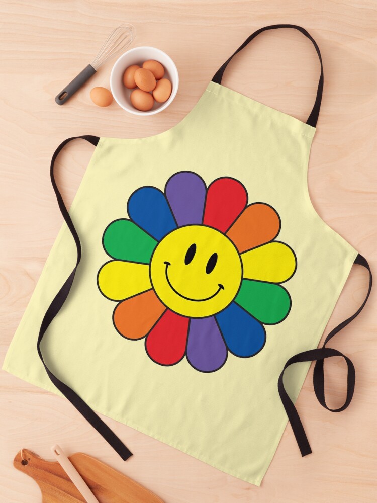 Rainbow Retro Smiley Face Flower Poster for Sale by HumanNation