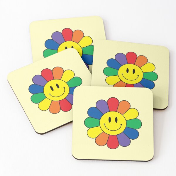 Item preview, Rainbow Retro Smiley Face Flower designed and sold by HumanNation.