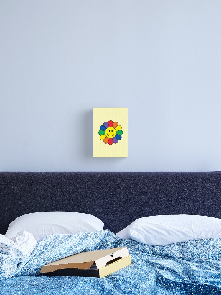 Rainbow Retro Smiley Face Flower Poster for Sale by HumanNation