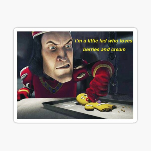 Berries And Cream Lord Farquaad Sticker By Ohrealitysucks Redbubble