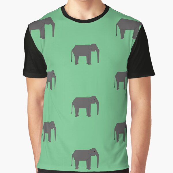 Unisex Elephant Geometric Design T-Shirt Bright Bold Elephants Animals Tee