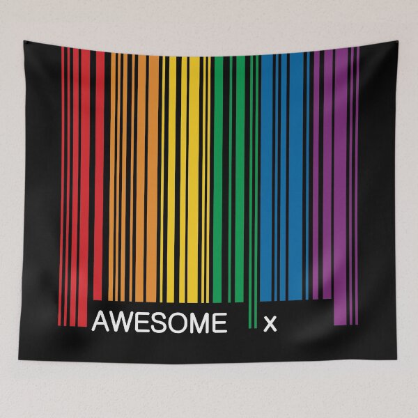 Item preview, Awesome Gay Pride Barcode Graphic designed and sold by iscaStudioArt.