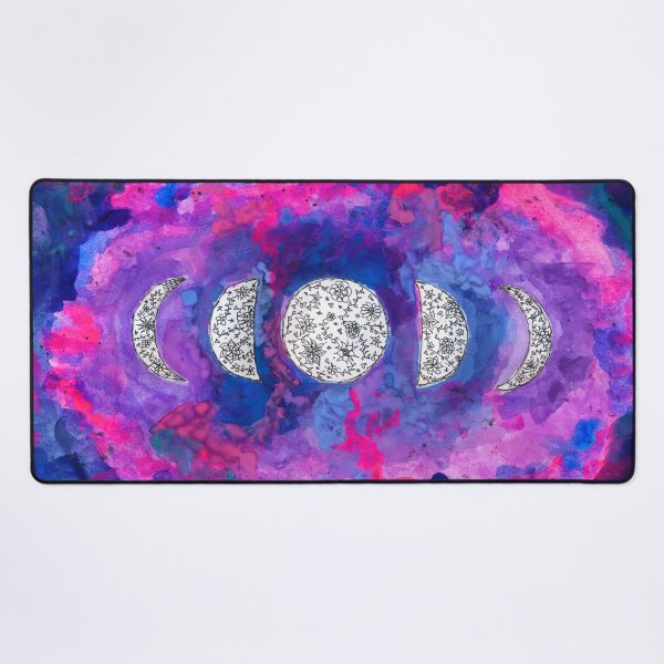 Item preview, Moon Phases with Floral Details over Watercolor Background designed and sold by Daydreamer Alley.