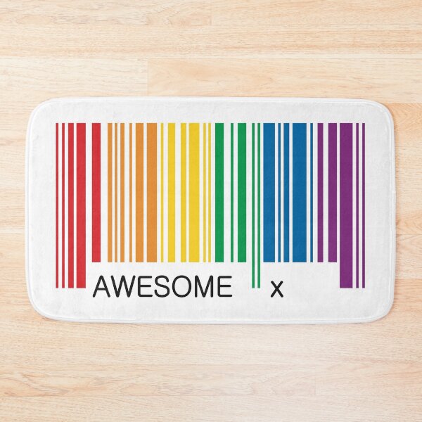 Item preview, Awesome Gay Pride Barcode Graphic designed and sold by iscaStudioArt.