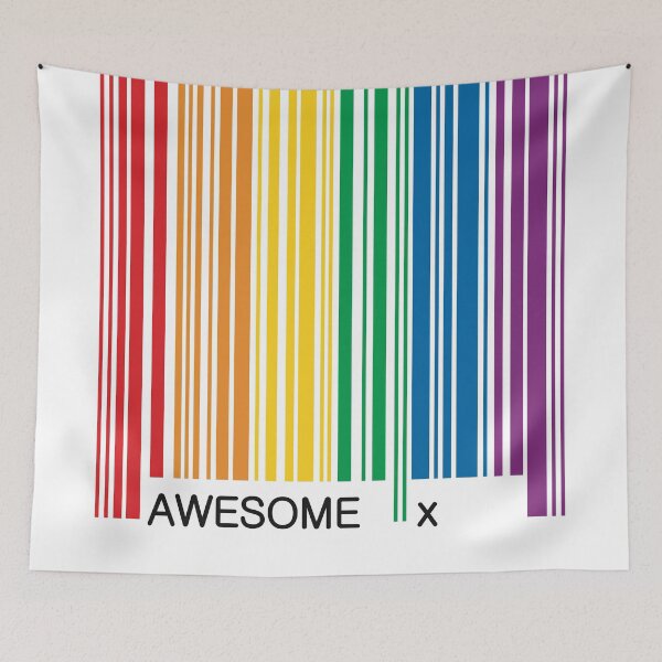Item preview, Awesome Gay Pride Barcode Graphic designed and sold by iscaStudioArt.