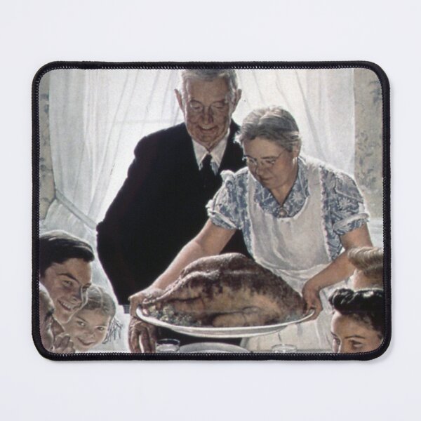 Item preview, Thanksgiving Dinner by Norman Rockwell (1943) Wholesome Fine Art for the Holidays designed and sold by CoolArtGeek.