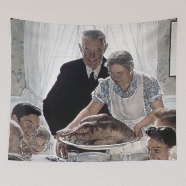 Item preview, Thanksgiving Dinner by Norman Rockwell (1943) Wholesome Fine Art for the Holidays designed and sold by CoolArtGeek.