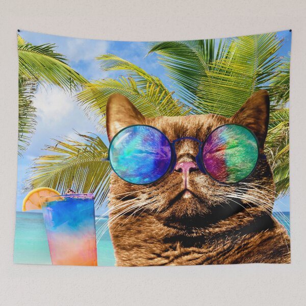 Item preview, Funny Cat on Beach 675 designed and sold by artbylucie.