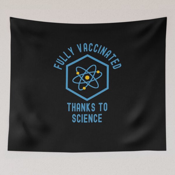 Item preview, Fully Vaccinated Thanks to Science - Funny Pro Vaccine 2021 Blue and Yellow Design designed and sold by Dorkification.