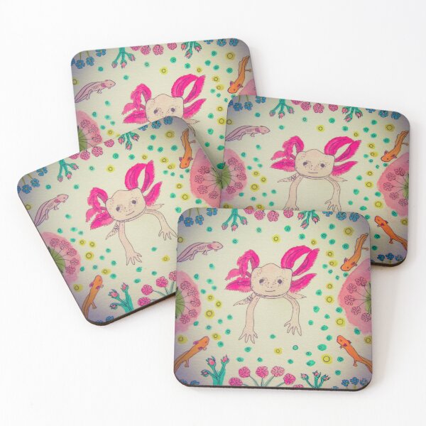 Item preview, Axolotl Pink Salamander With Grey Vignette designed and sold by TurnipWilson.