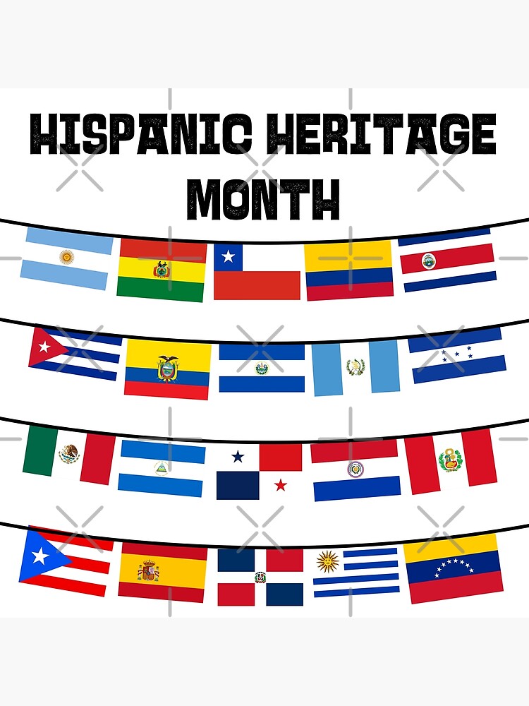 "Hispanic Heritage Month Flags" Poster for Sale by Samartsify Redbubble