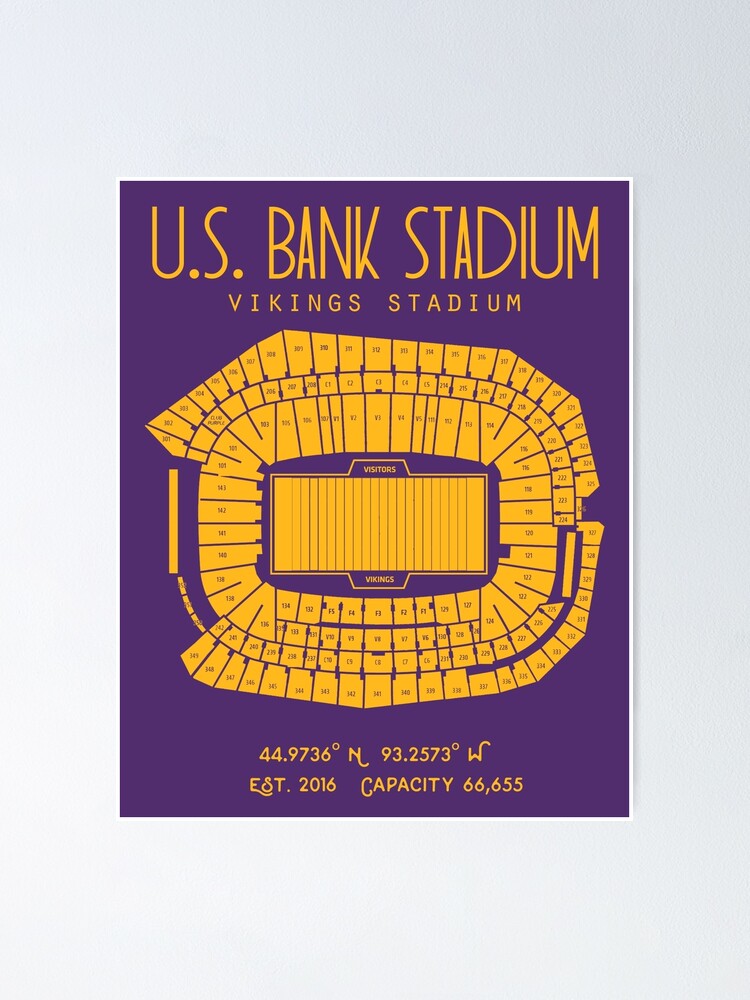 Minnesota Vikings, US Bank Stadium, Wall Art Print