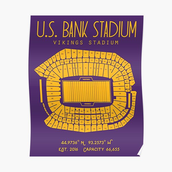 U.S. Bank Stadium Football Stadium Print, Minnesota Vikings Football