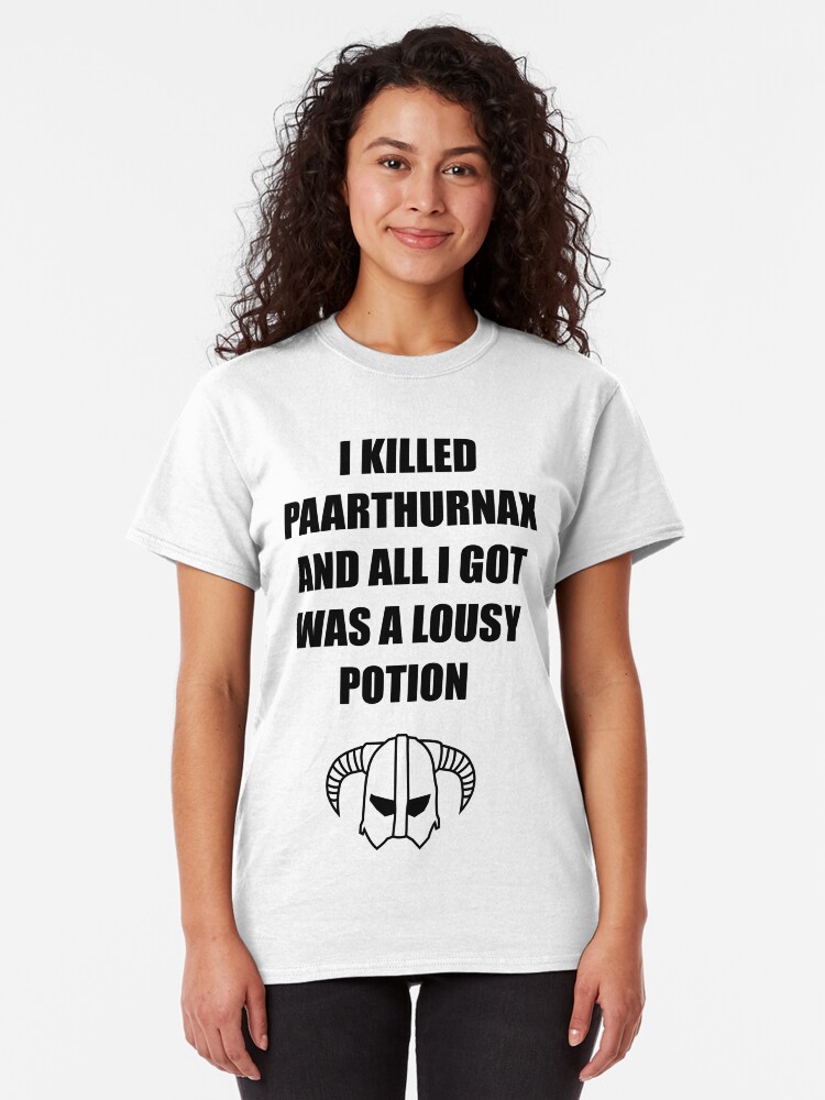 T-shirt classique ''Skyrim - I killed Paarthurnax' : autre vue