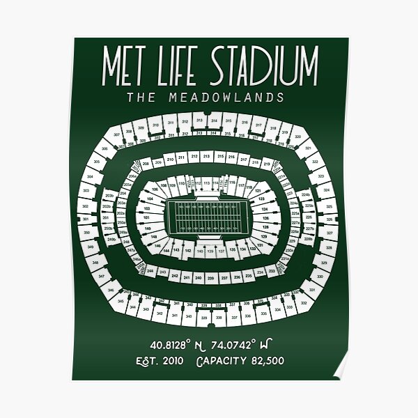 Giant Stadium Old + New, Meadowlands MetLife Aerial Photo Print Poster NY  Giants