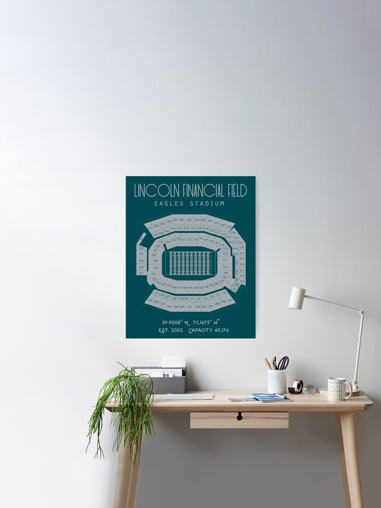 Philadelphia Eagles Stadium Wall Art Poster,Lincoln Financial