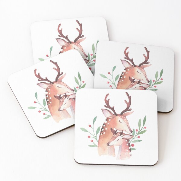 Item preview, Deer baby and mother, love, nursery, family, animal designed and sold by dorisnoemi.