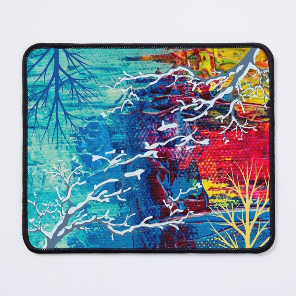 Item preview, winter trees with colorful abstract background designed and sold by Lorie Data.