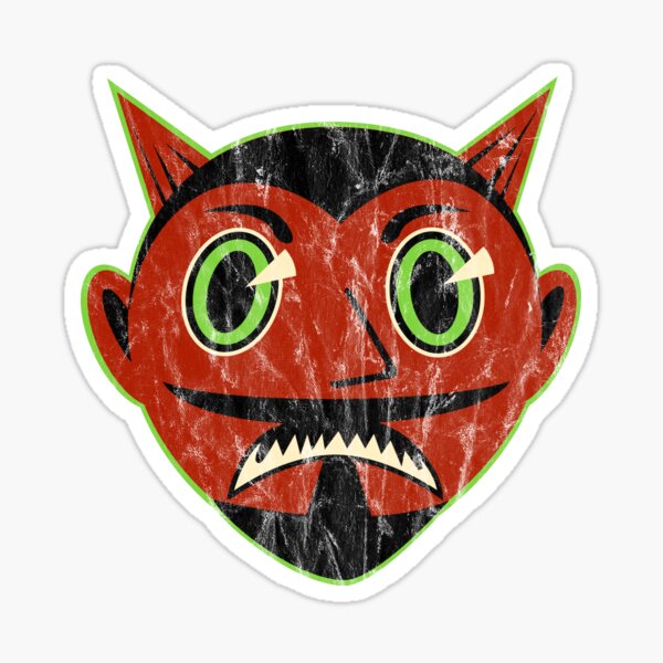 Vintage Halloween Red Devil Sticker