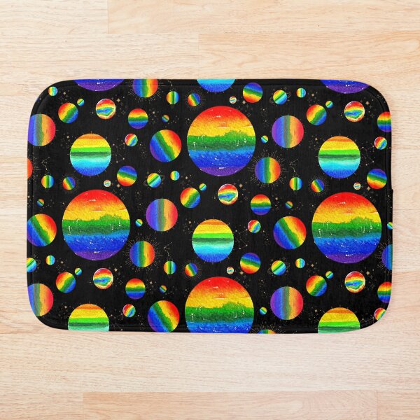 Rainbow Planets Bath Mat