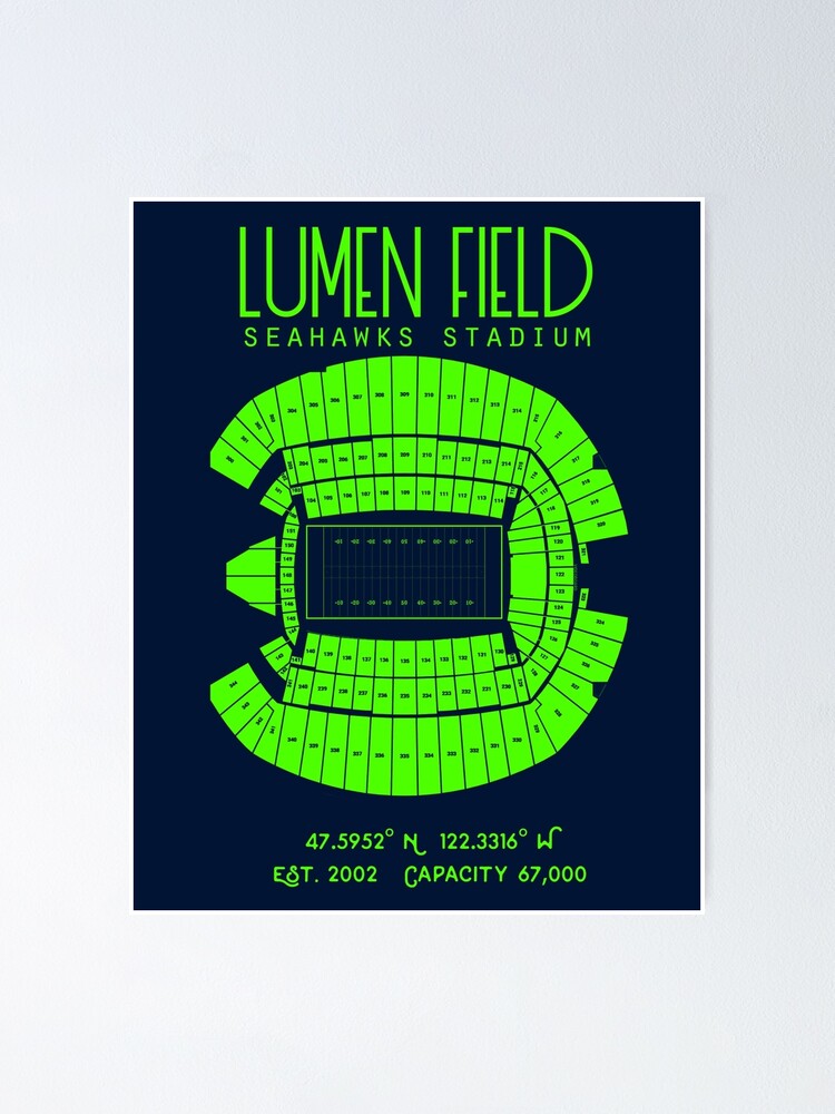 Seattle Seahawks Lumen Field Stadium Poster Print Poster for Sale by Birch  Trail Boutique