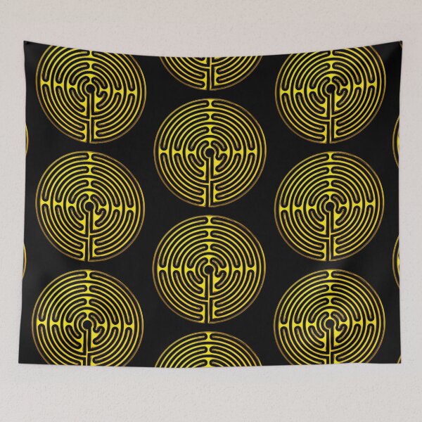 Item preview, Rounded Gold Effect Soubor Labyrinth designed and sold by kernowerno.