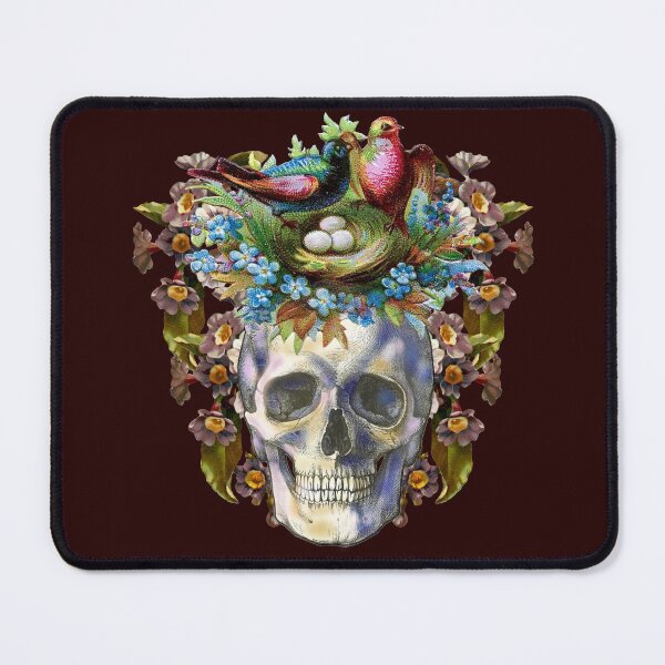 Item preview, skull and flowers designed and sold by sandpiperstudio.