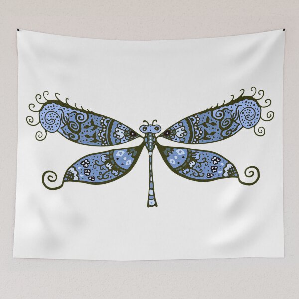 Item preview, Dragonfly Blue Floral Pattern designed and sold by SubtleSoul.