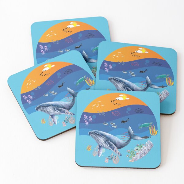 Item preview, Blue Whale Swimming in the Ocean designed and sold by PBJArt.