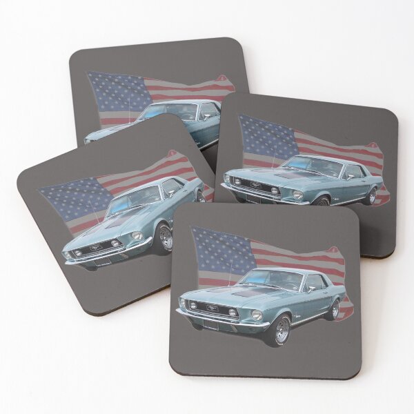 Item preview, 1966 Ford Mustang GT with American Flag designed and sold by DaddyOTees.