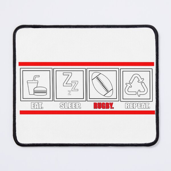Item preview, Eat Sleep Rugby Repeat  designed and sold by HoneyBadgerBox.