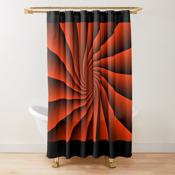 Red spiral background - optical illusion of rotation Shower Curtain