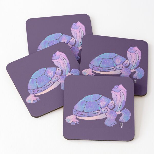 Item preview, Relaxed Purple Turtle Art in Watercolor designed and sold by Yayilustra.
