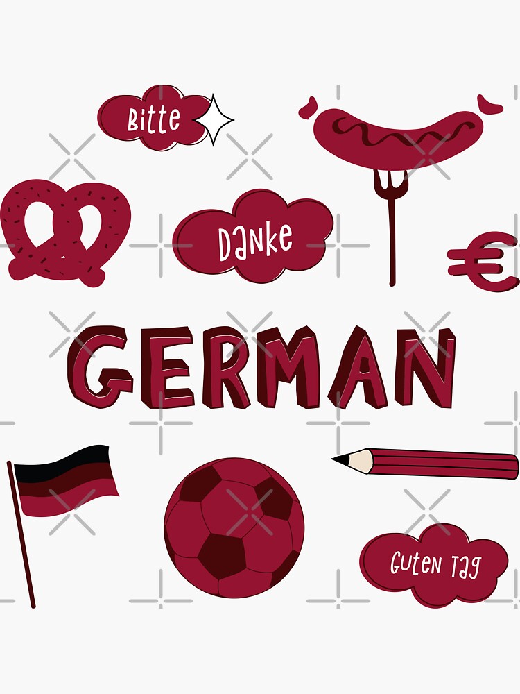 Maroon German Language School Subject Sticker Pack Sticker for Sale by  The-Goods