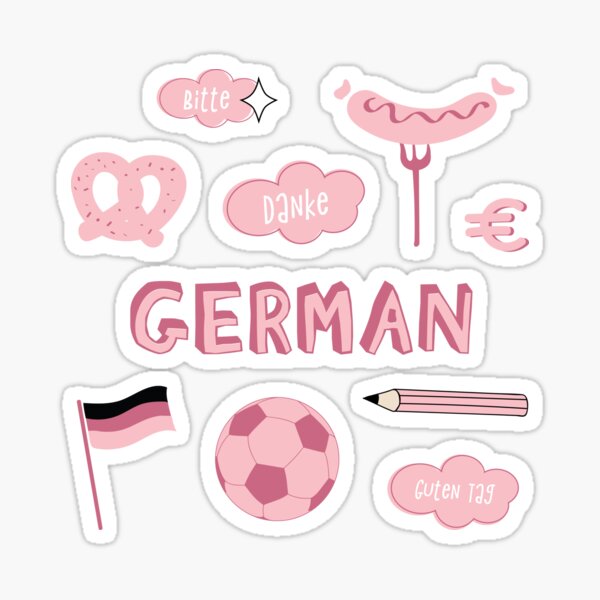 Pink German Language School Subject Sticker Pack Sticker For Sale By The Goods Redbubble 0697