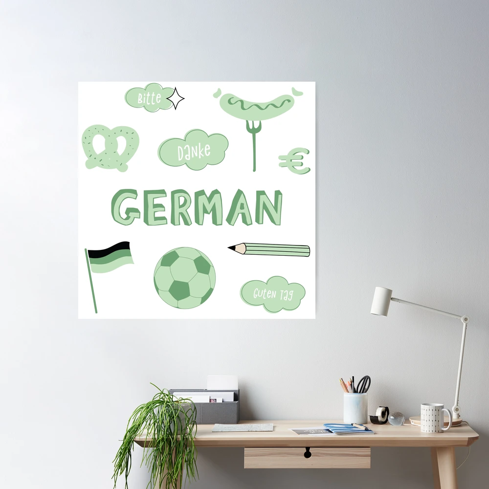 Light Green German Language School Subject Sticker Pack