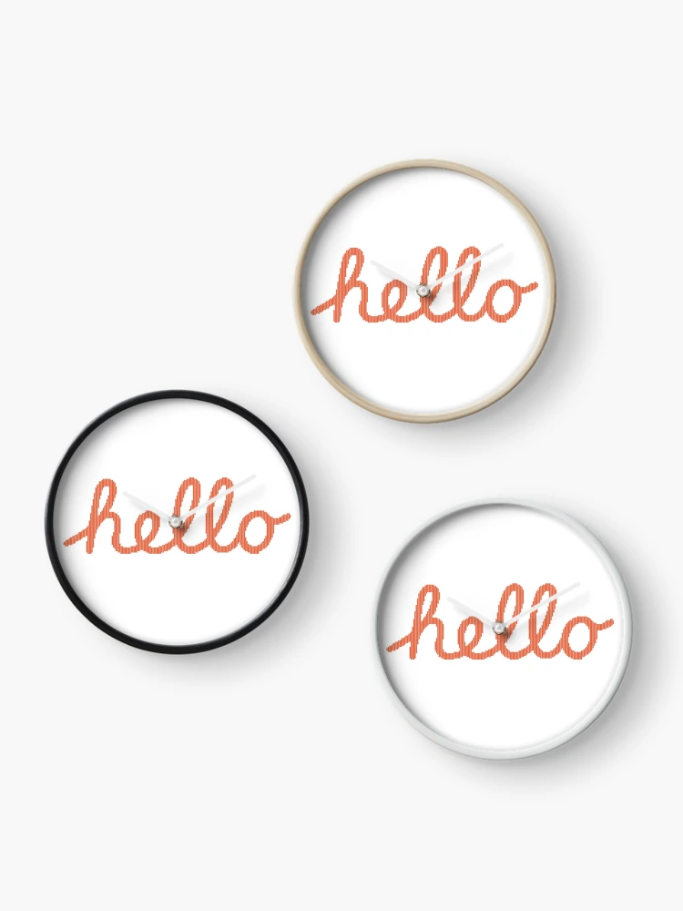 Thumbnail 3 of 4, Clock, Striped Orange hello designed and sold by NewLineDesigns.