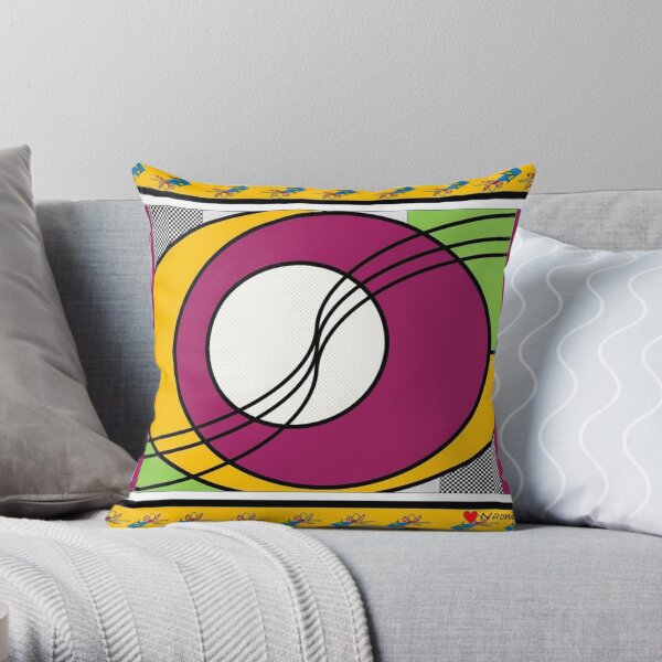 Fuchsia Mustard Multi Color Geometric 5 Throw Pillow