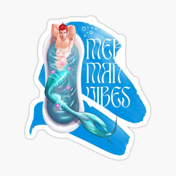 Merman vibes Glossy Sticker