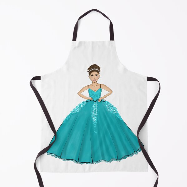 Item preview, Teal Quinceañera Dress Fashion Illustration - Sweet 15 designed and sold by SMillustrations.