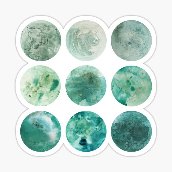 Green Moons 1 Sticker