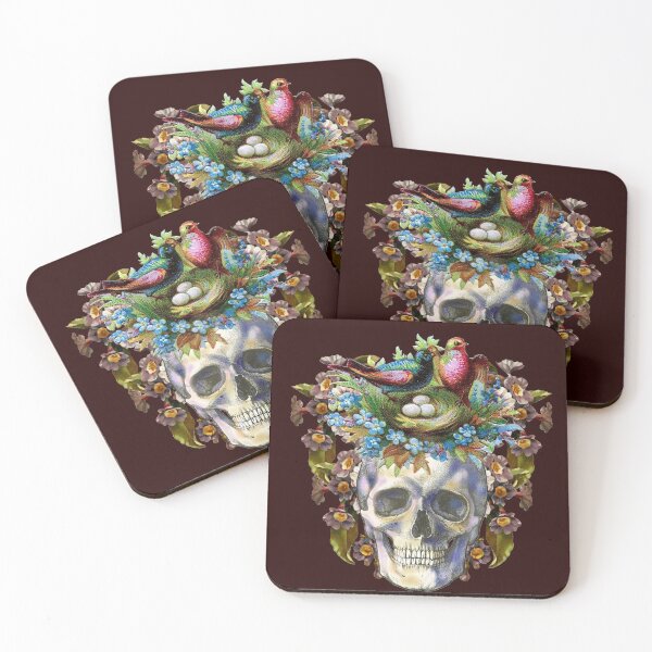 Item preview, skull and flowers designed and sold by sandpiperstudio.