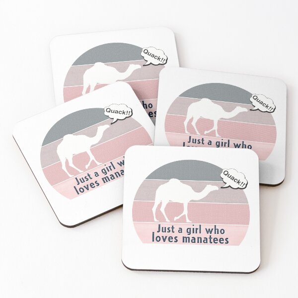 Item preview, Just a Girl Who Loves Manatees - Camel Saying Quack, pink background  designed and sold by FlorenciaBliss.