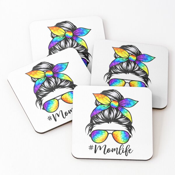 Item preview, Mom Life Messy Hair Bun Tie Dye Women Mothers Day Funny Tee designed and sold by vastscreen.