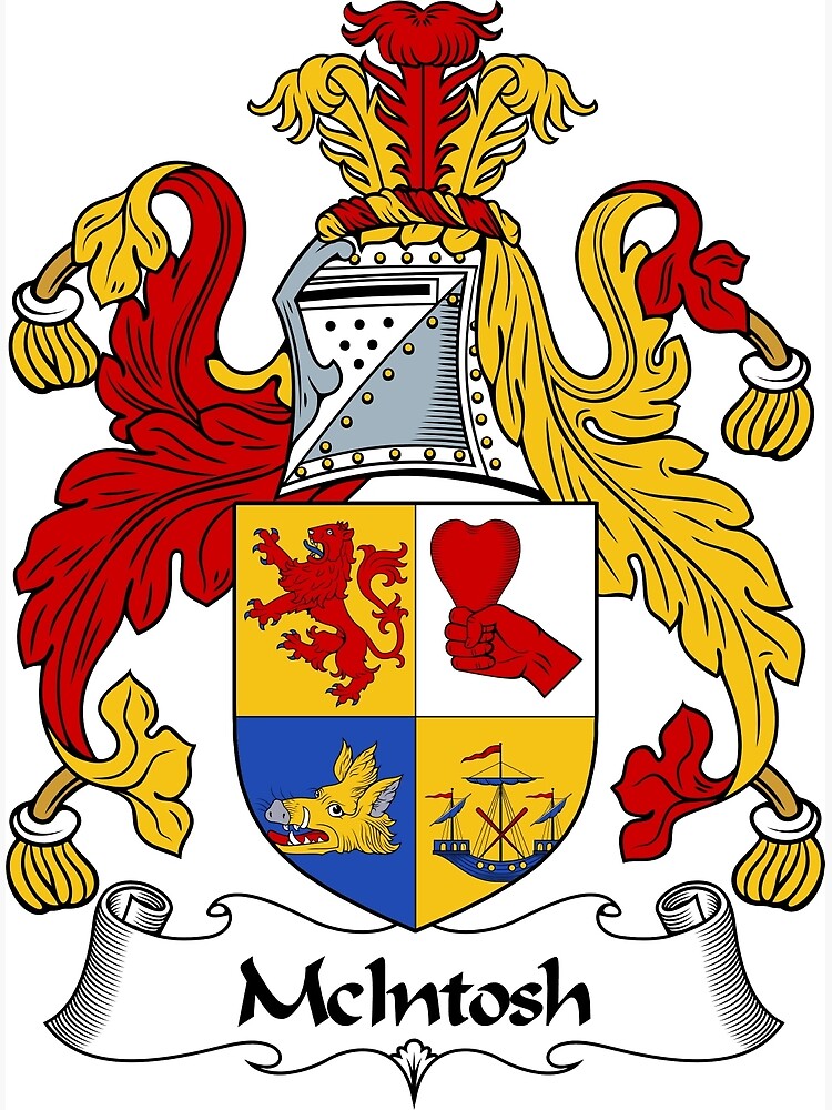 "McIntosh Coat of Arms / McIntosh Family Crest" Art Print by