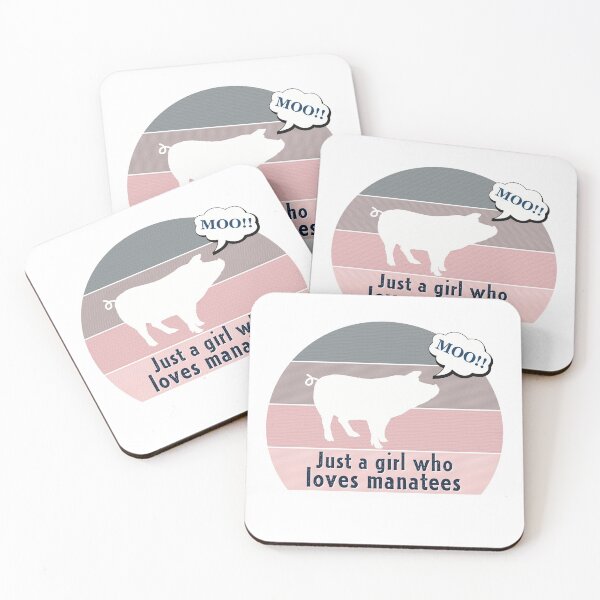 Item preview, Just a Girl Who Loves Manatees - Pig Saying Moo, pink background  designed and sold by FlorenciaBliss.
