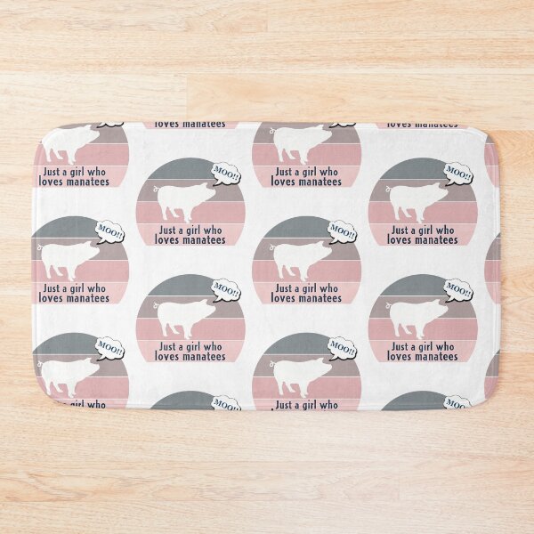 Item preview, Just a Girl Who Loves Manatees - Pig Saying Moo, pink background  designed and sold by FlorenciaBliss.