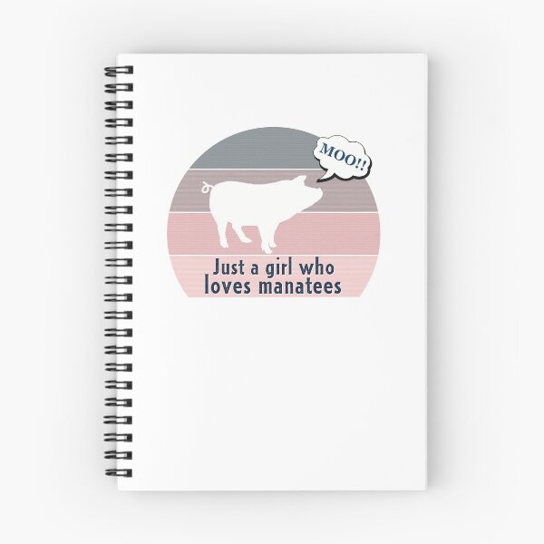 Item preview, Just a Girl Who Loves Manatees - Pig Saying Moo, pink background  designed and sold by FlorenciaBliss.