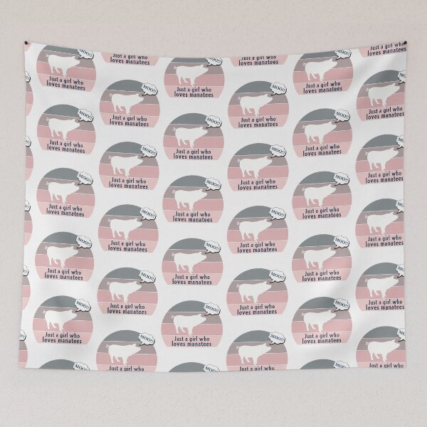 Item preview, Just a Girl Who Loves Manatees - Pig Saying Moo, pink background  designed and sold by FlorenciaBliss.